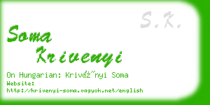 soma krivenyi business card